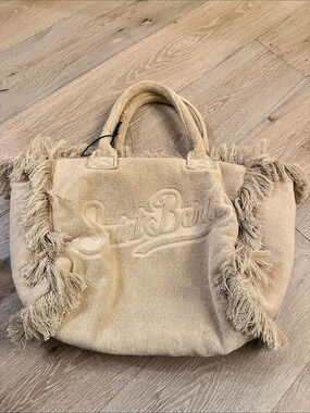MC2 Saint Barth Colette Sponge Tote Bag Fringe Tote in Beige